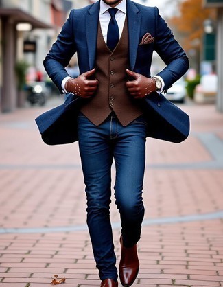 Как носить пиджак с зауженными джинсами мужчине