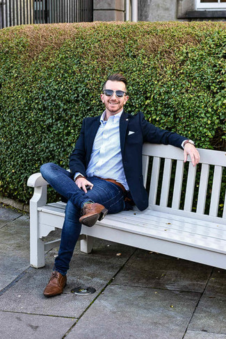 Как носить пиджак с зауженными джинсами мужчине