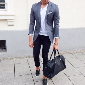 Как носить пиджак с слипонами мужчине