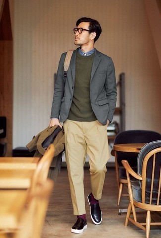 Как носить пиджак с слипонами мужчине