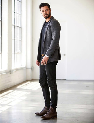 Как носить пиджак с футболкой мужчине осень