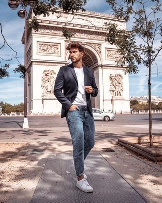 Как носить пиджак с футболкой мужчине в стиле кэжуал