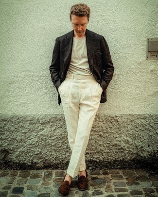 Как носить пиджак с футболкой мужчине весна