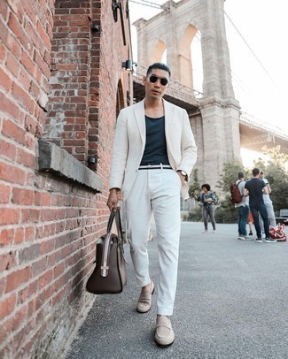 Как носить пиджак с майкой мужчине