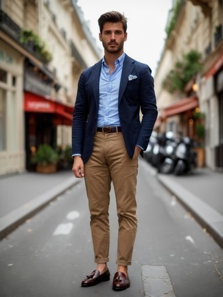 Как носить пиджак с лоферами с кисточками