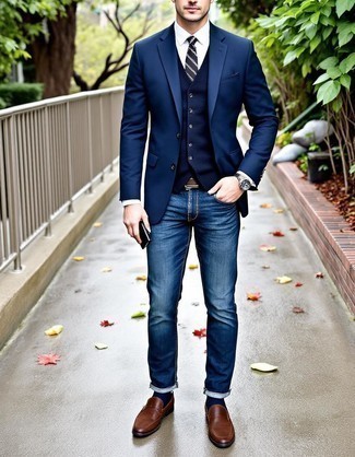 Как носить пиджак с жилетом