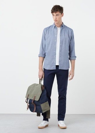 С чем носить синий рюкзак мужчине