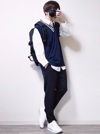 С чем носить синий рюкзак мужчине