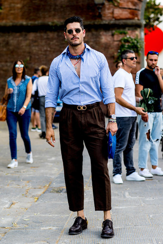 С чем носить синюю бандану мужчине