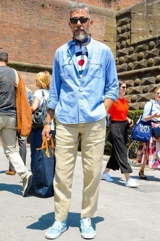 С чем носить синюю бандану мужчине