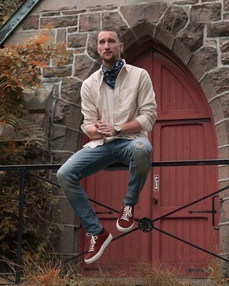 С чем носить синюю бандану мужчине