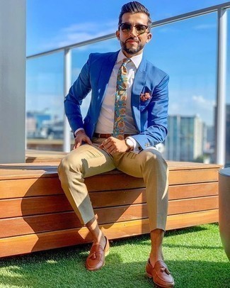 Какие лоферы носить с синим пиджаком мужчине