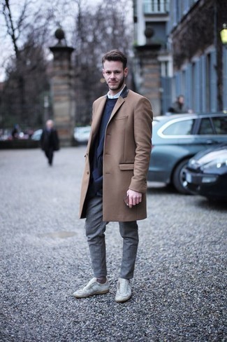 Какие длинные пальто носить с синим пиджаком