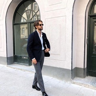 Какие оксфорды носить с синим пиджаком