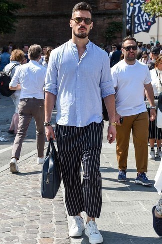 С чем носить синий портфель