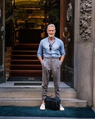 С чем носить синий портфель