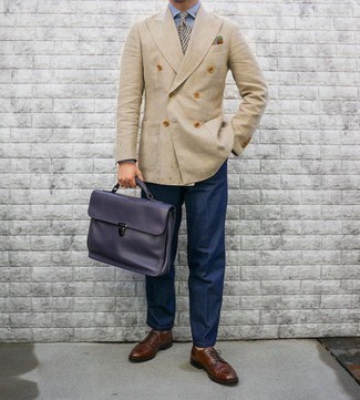 С чем носить синий портфель