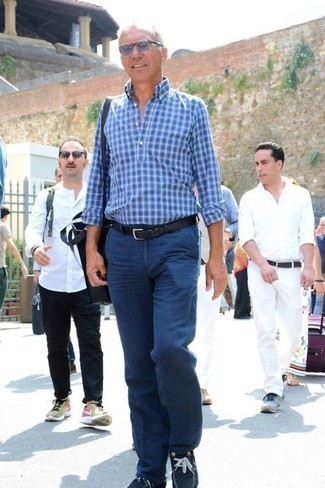 С чем носить синие топсайдеры из плотной ткани