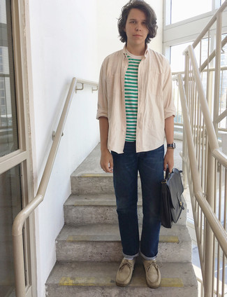 С чем носить синие часы из плотной ткани мужчине