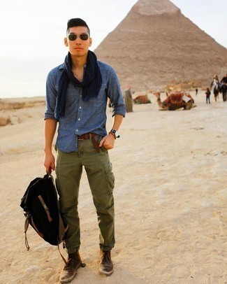 С чем носить синие часы из плотной ткани мужчине