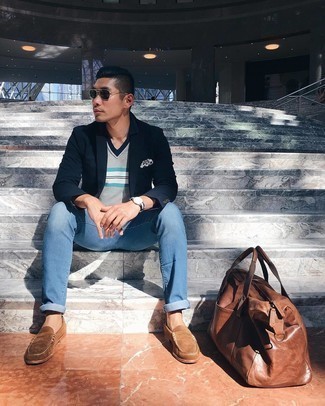 С чем носить синие часы из плотной ткани мужчине