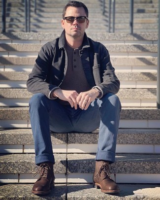 С чем носить синие часы из плотной ткани мужчине