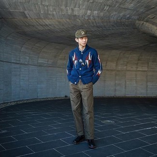 С чем носить синий кардиган мужчине