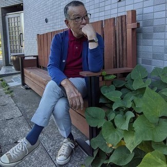 С чем носить синий кардиган мужчине