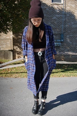 С чем носить синий кардиган женщине