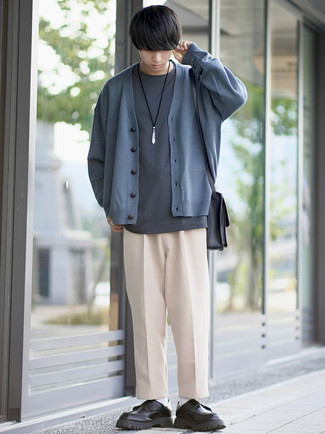 С чем носить синий кардиган мужчине