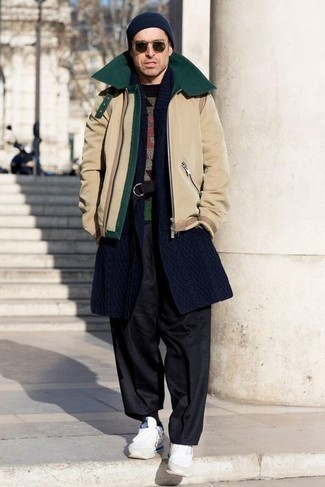 С чем носить синий кардиган мужчине