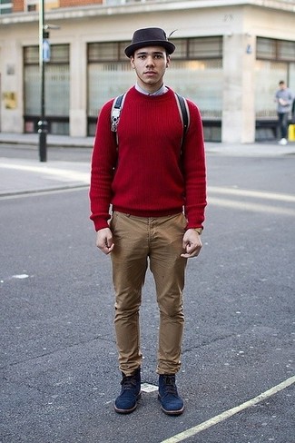 С чем носить синие повседневные ботинки мужчине