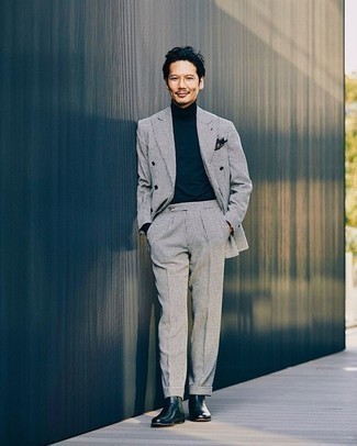 Какие костюмы носить с синими ботинками челси