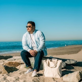 Какие кроссовки носить с синими брюками чинос