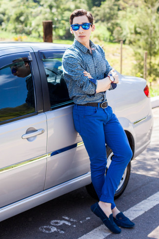 Какие мокасины носить с синими брюками чинос