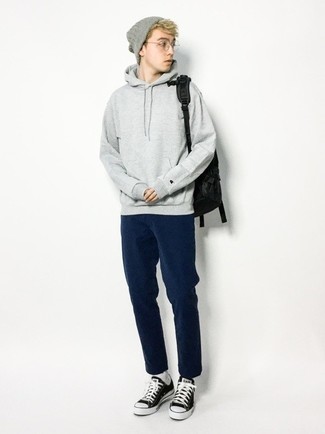 Какой худи носить с синими брюками чинос