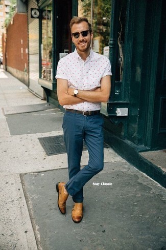 Какие монки носить с синими брюками чинос