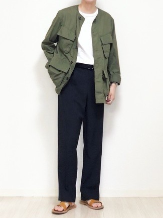 Какие сандалии носить с синими брюками чинос