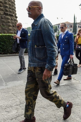 Какие броги носить с синей джинсовой курткой