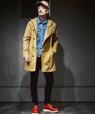 Какие джинсы носить с синей джинсовой курткой мужчине