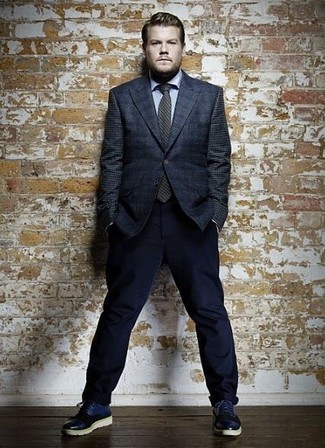 Какие пиджаки носить с синими туфлями дерби