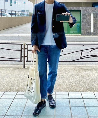 Какие пиджаки носить с синими туфлями дерби