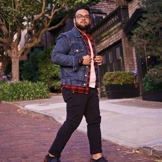 Какие джинсы носить с синими туфлями дерби