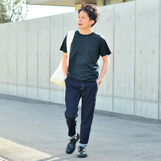 С чем носить синие туфли дерби