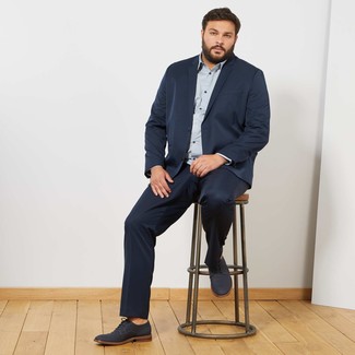 Какие костюмы носить с синими туфлями дерби