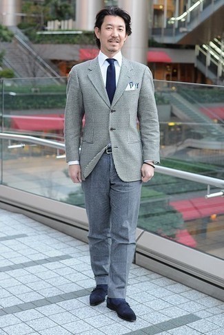 Какие пиджаки носить с синими монками с двумя ремешками