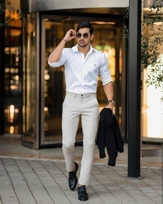 С чем носить синие монки с двумя ремешками