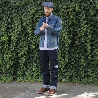 С чем носить синюю кепку мужчине