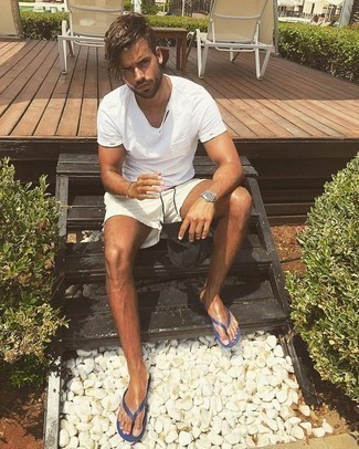 С чем носить синие сланцы мужчине