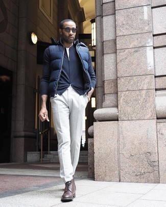 Какие бомберы носить с синей курткой без рукавов мужчине